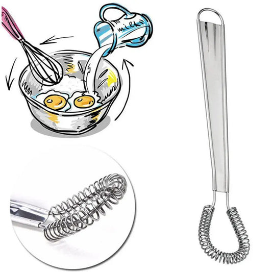 1PC Spiral Stainless Steel Whisk Egg Beaters Tool Cream Stirring  Home Baking Cooking Kitchen Appliances 20 CM